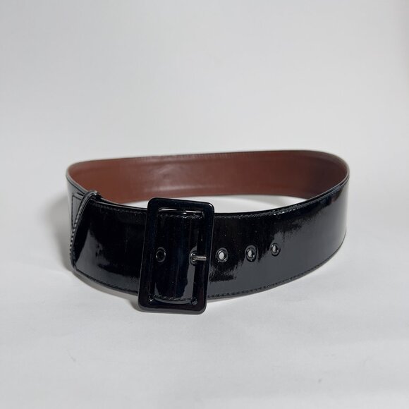 Jean Paul Gaultier Black Patent Leather Wide Waist Belt - Picture 7 of 8